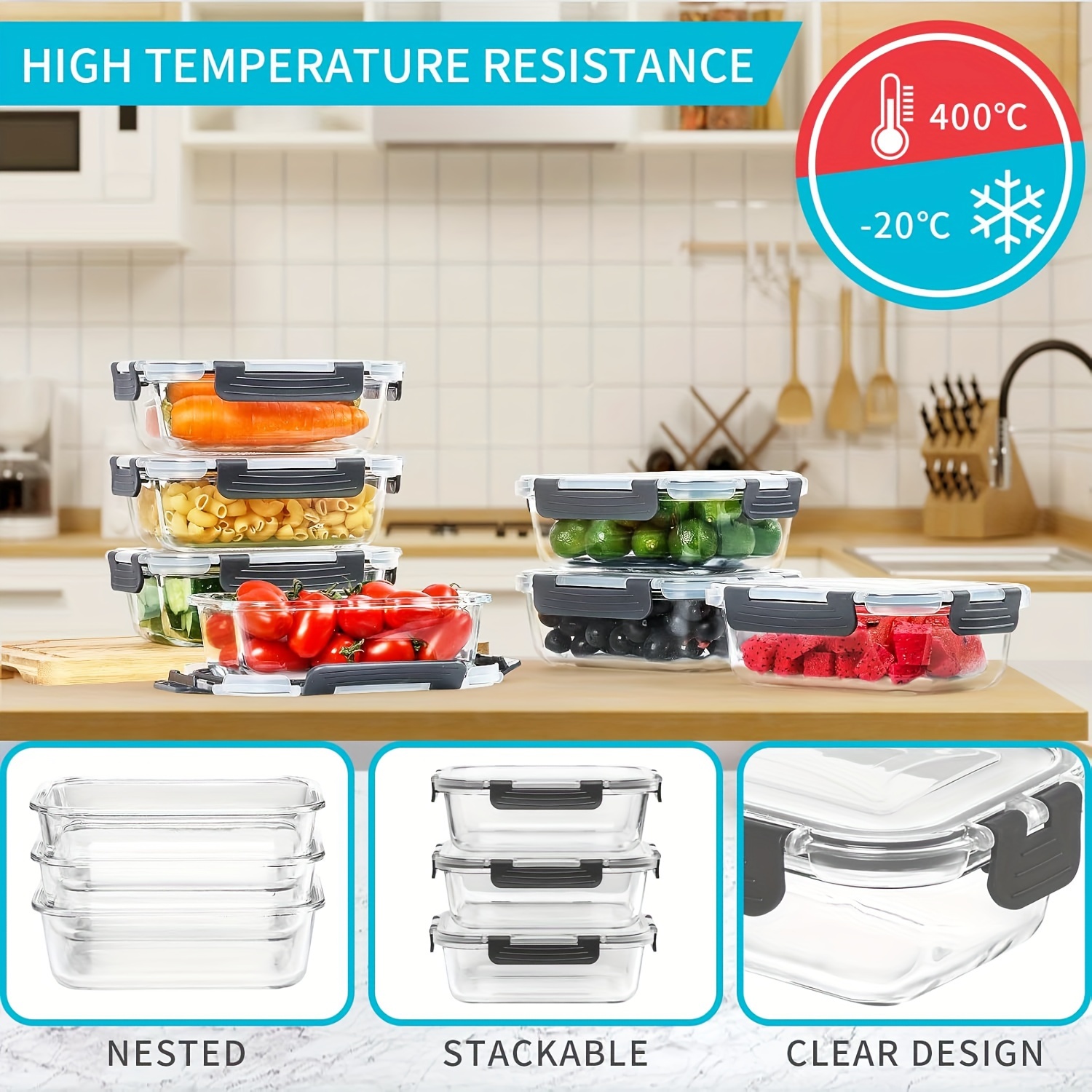 20 Pack Glass Meal Prep Contai - Food Storage Without Pantry のレビューと価格