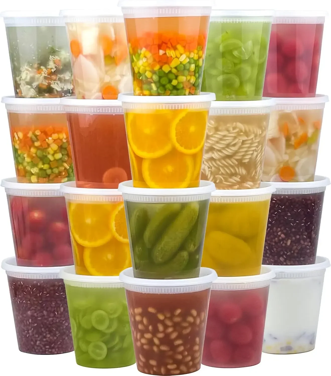 50 Set 32 oz Deli Containers w - Food Storage Jar Set のレビューと価格