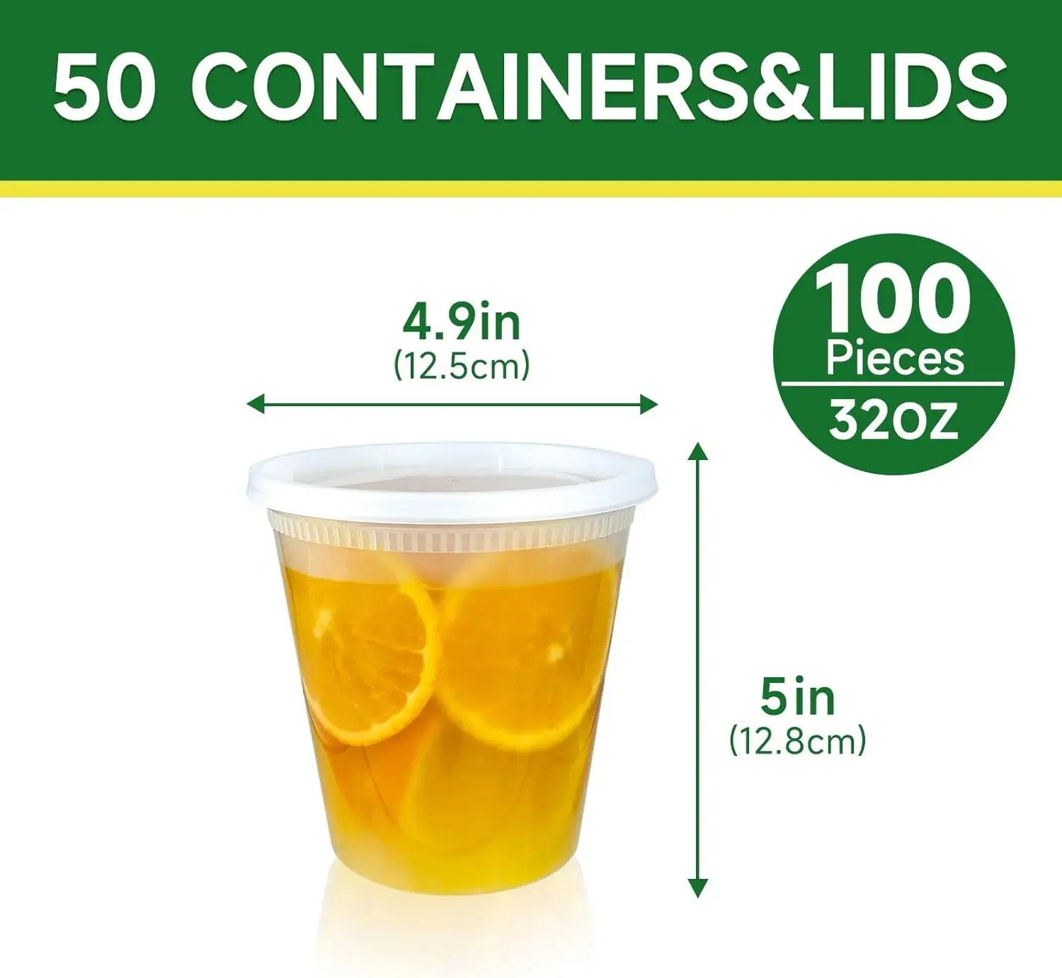 50 Set 32 oz Deli Containers w - Food Storage Jar Set のレビューと価格