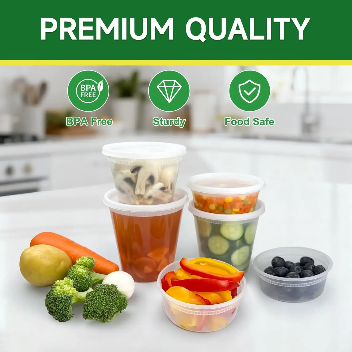 50 Set 32 oz Deli Containers w - Food Storage Jar Set のレビューと価格