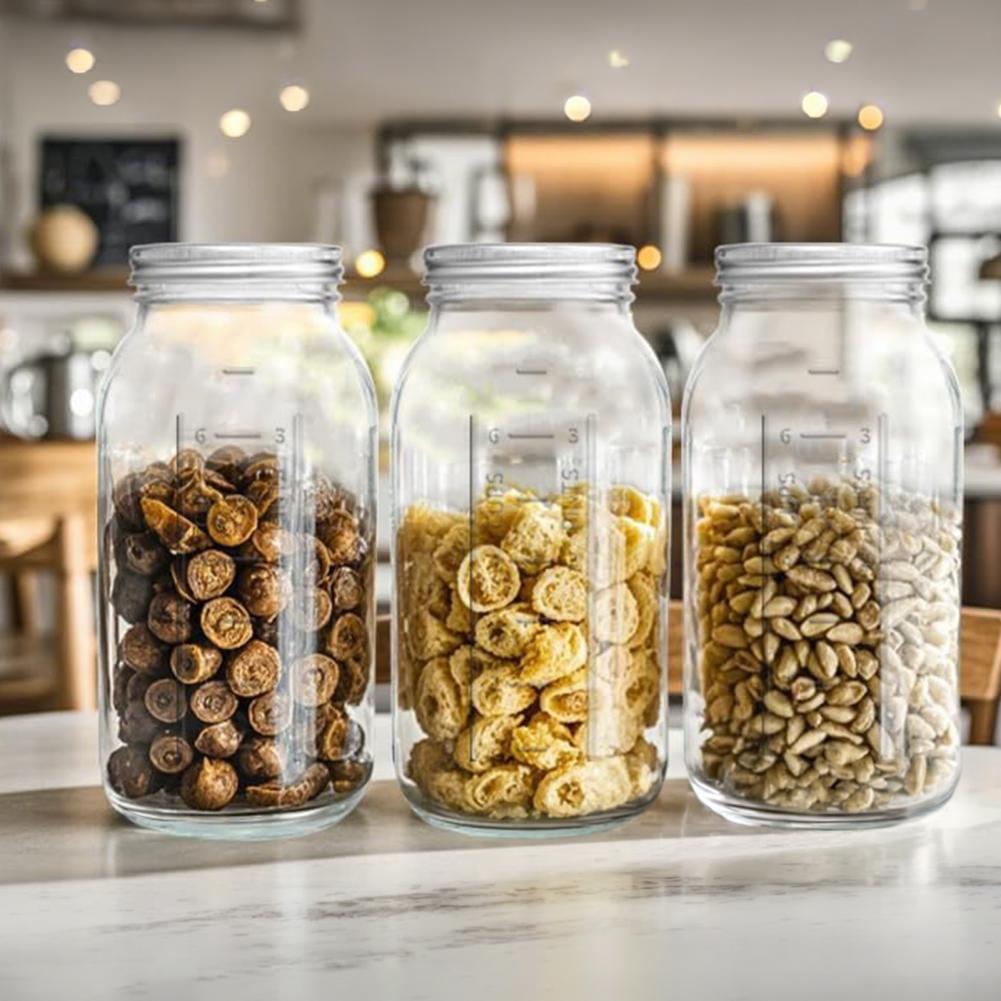 2000ML Wide Mouth Mason Glass  - Food Storage Glass Containers Large のレビューと価格