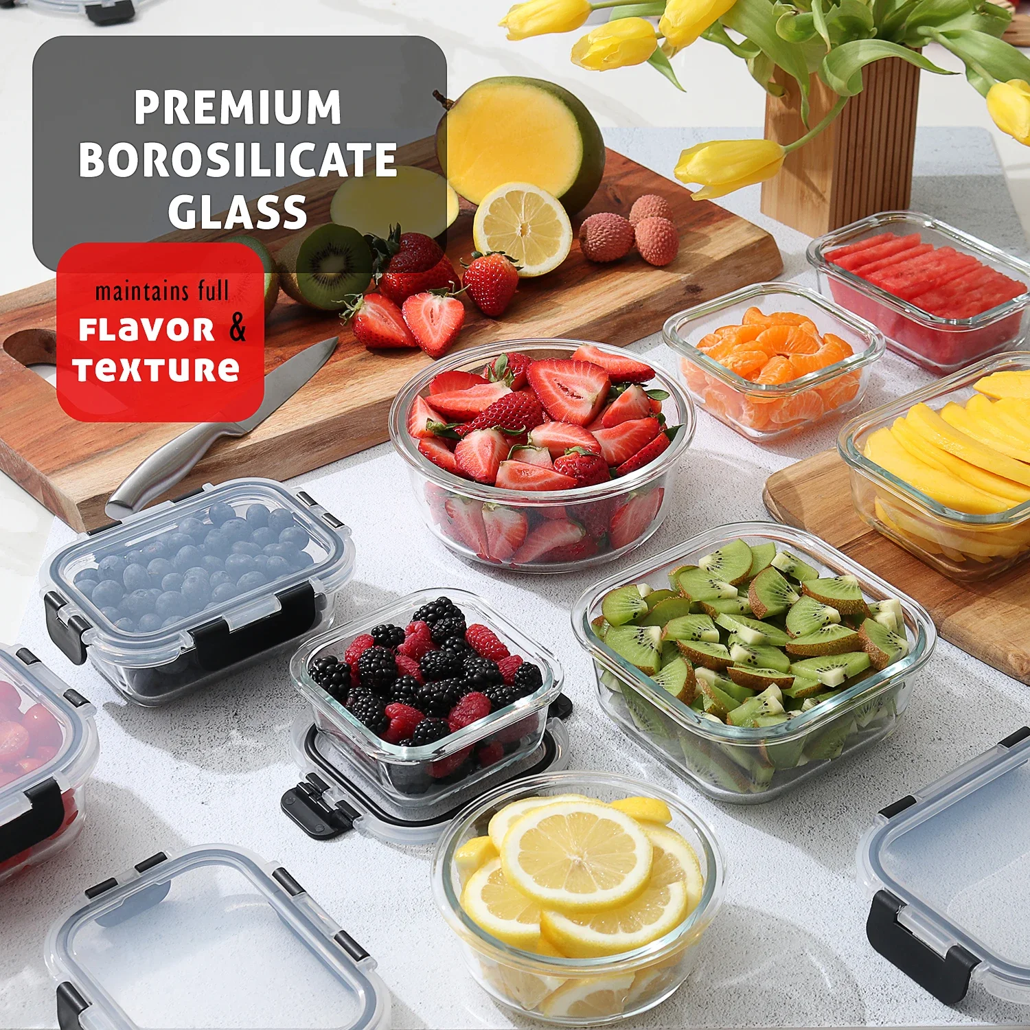 Glass Food Storage Containers  - Food Storage Meal Prep のレビューと価格