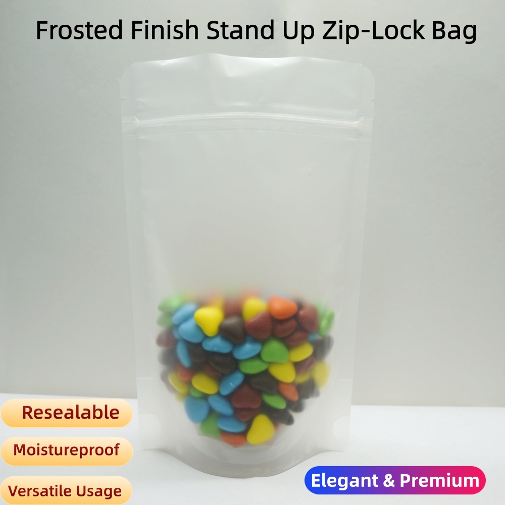 100pcs Matte Clear Stand Up Zi - Food Storage Bags Zip Lock Pouch のレビューと価格