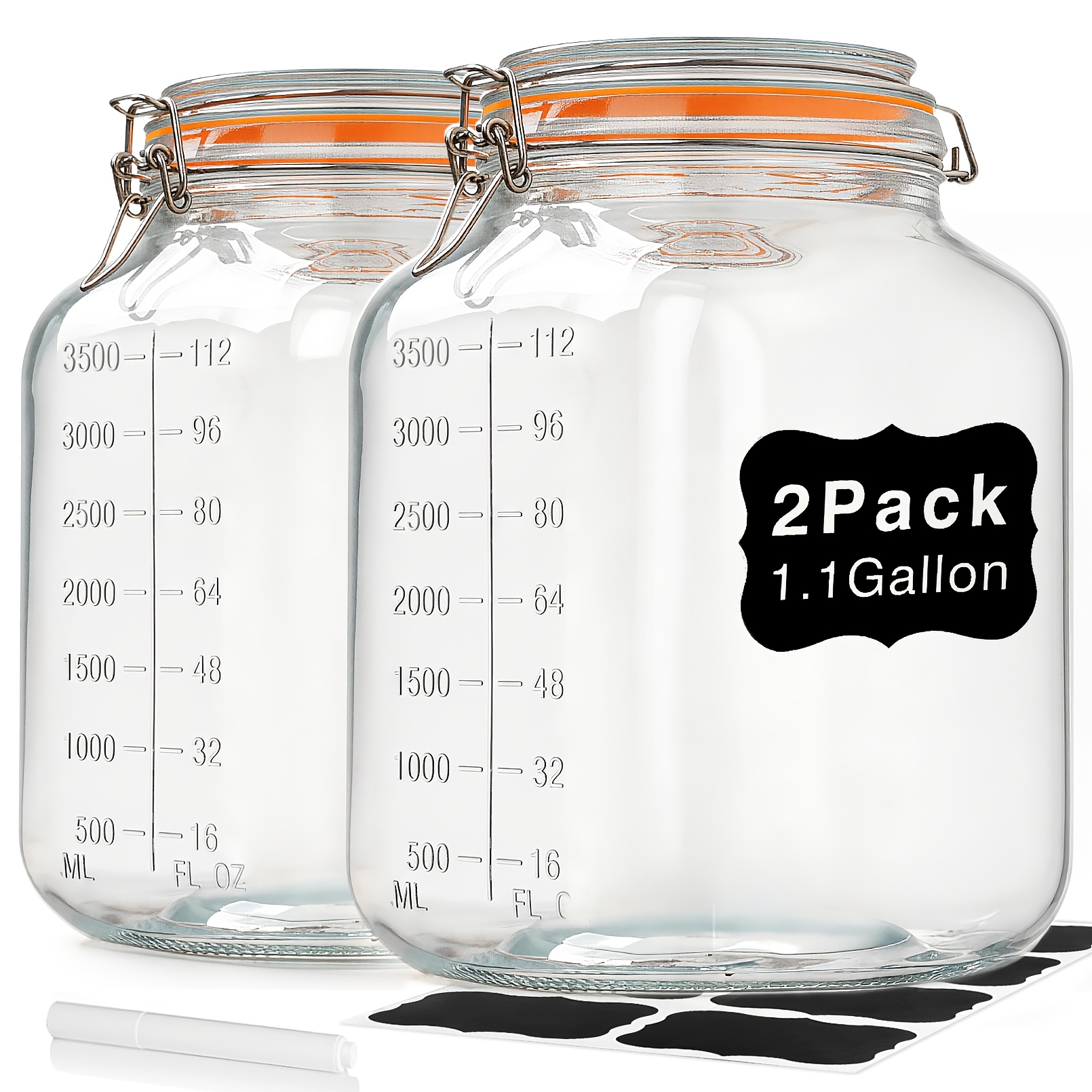 2-Pack Square Glass Storage Ja - Food Storage Without Pantry のレビューと価格