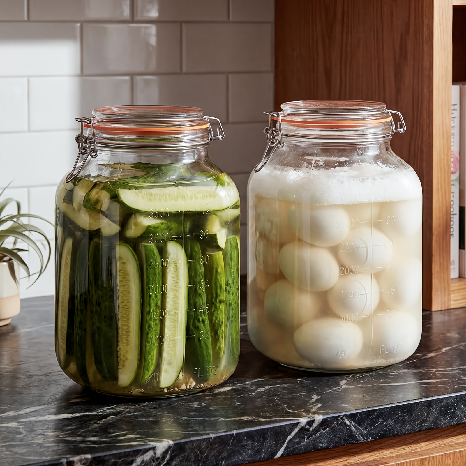 2-Pack Square Glass Storage Ja - Food Storage Without Pantry のレビューと価格