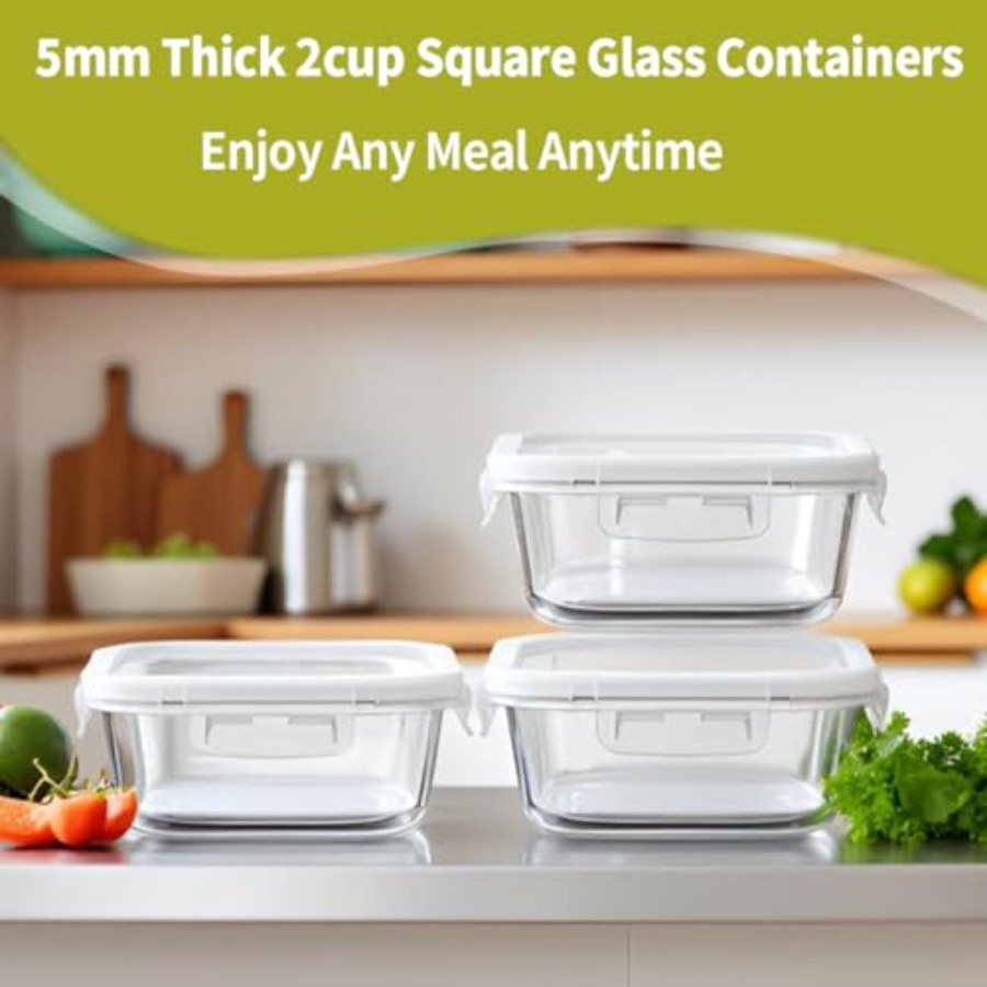 16oz Square Glass Food Storage - Food Storage Meal Prep のレビューと価格