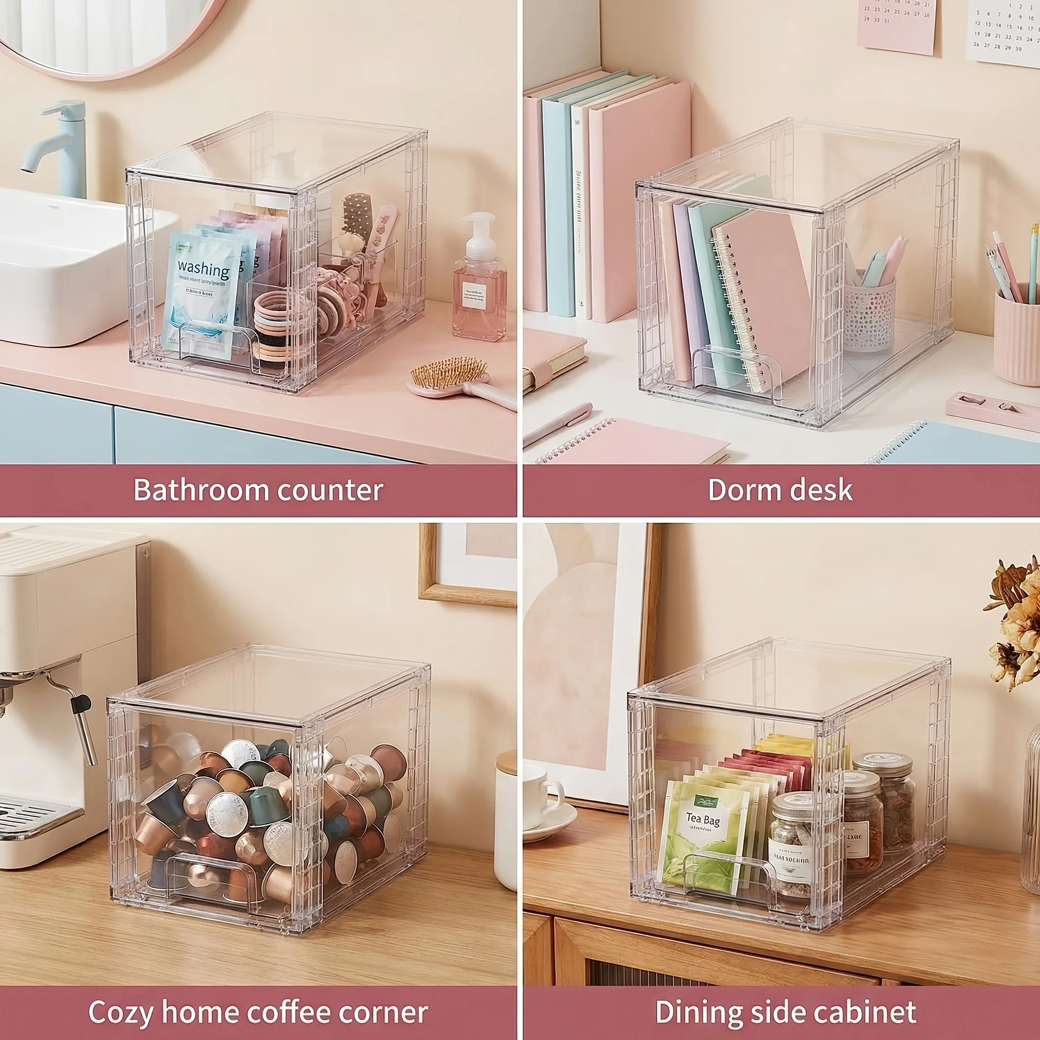 2/4/6/8pcs Large Stackable Cle - Food Storage Without Pantry のレビューと価格
