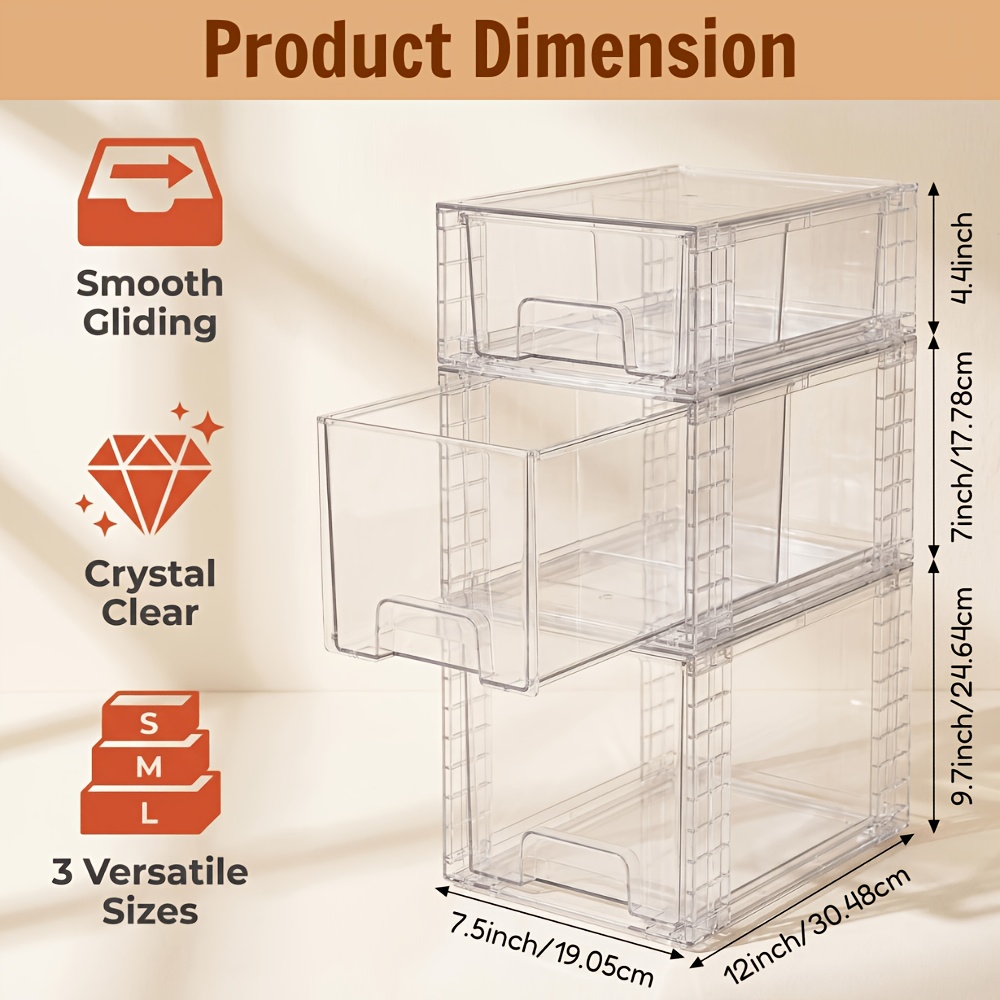 3/4pcs Clear Stackable Storage - Food Storage Without Pantry のレビューと価格