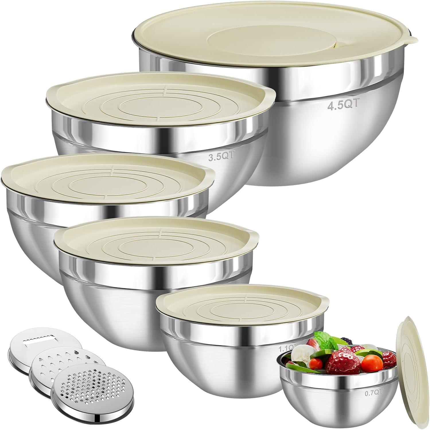 Mixing Bowls with Lids Set 6PC - Food Storage Large のレビューと価格