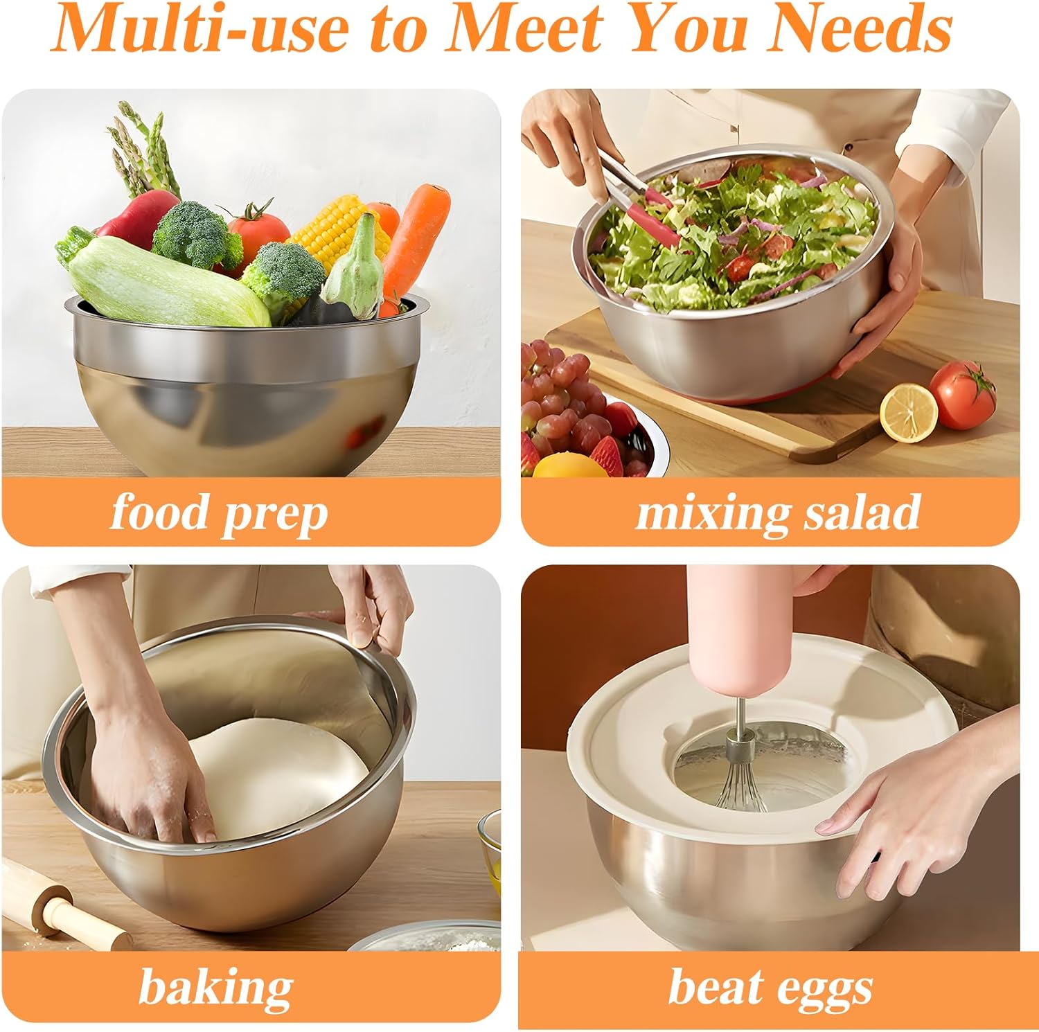 Mixing Bowls with Lids Set 6PC - Food Storage Large のレビューと価格