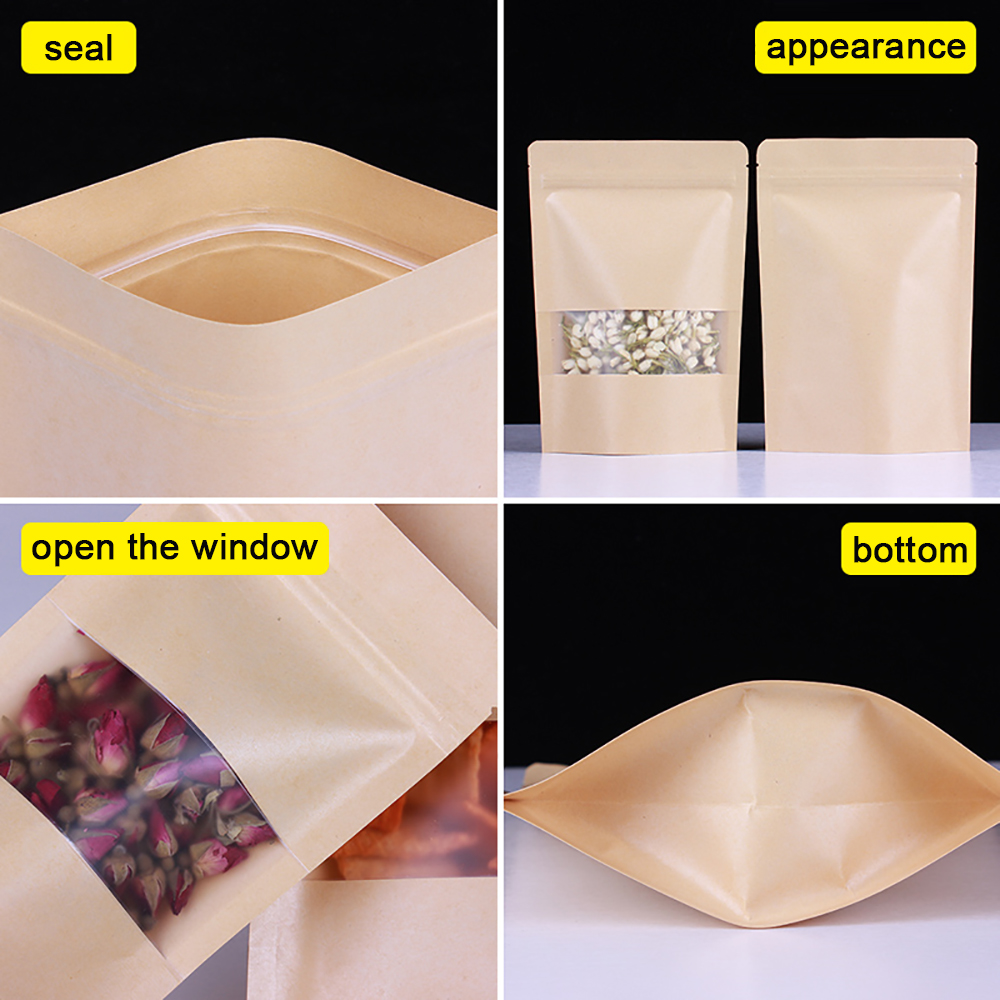 100pcs Packing Zip lock Kraft  - Food Storage Bags Zip Lock Pouch のレビューと価格
