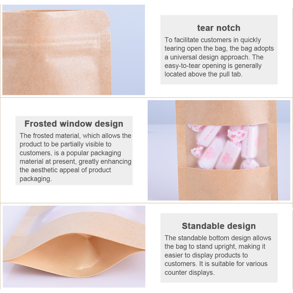 100pcs Packing Zip lock Kraft  - Food Storage Bags Zip Lock Pouch のレビューと価格