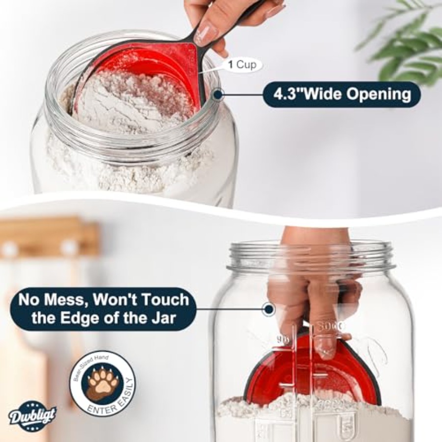2 Pack Wide Mouth Mason Jars w - Food Storage Glass Containers Large のレビューと価格