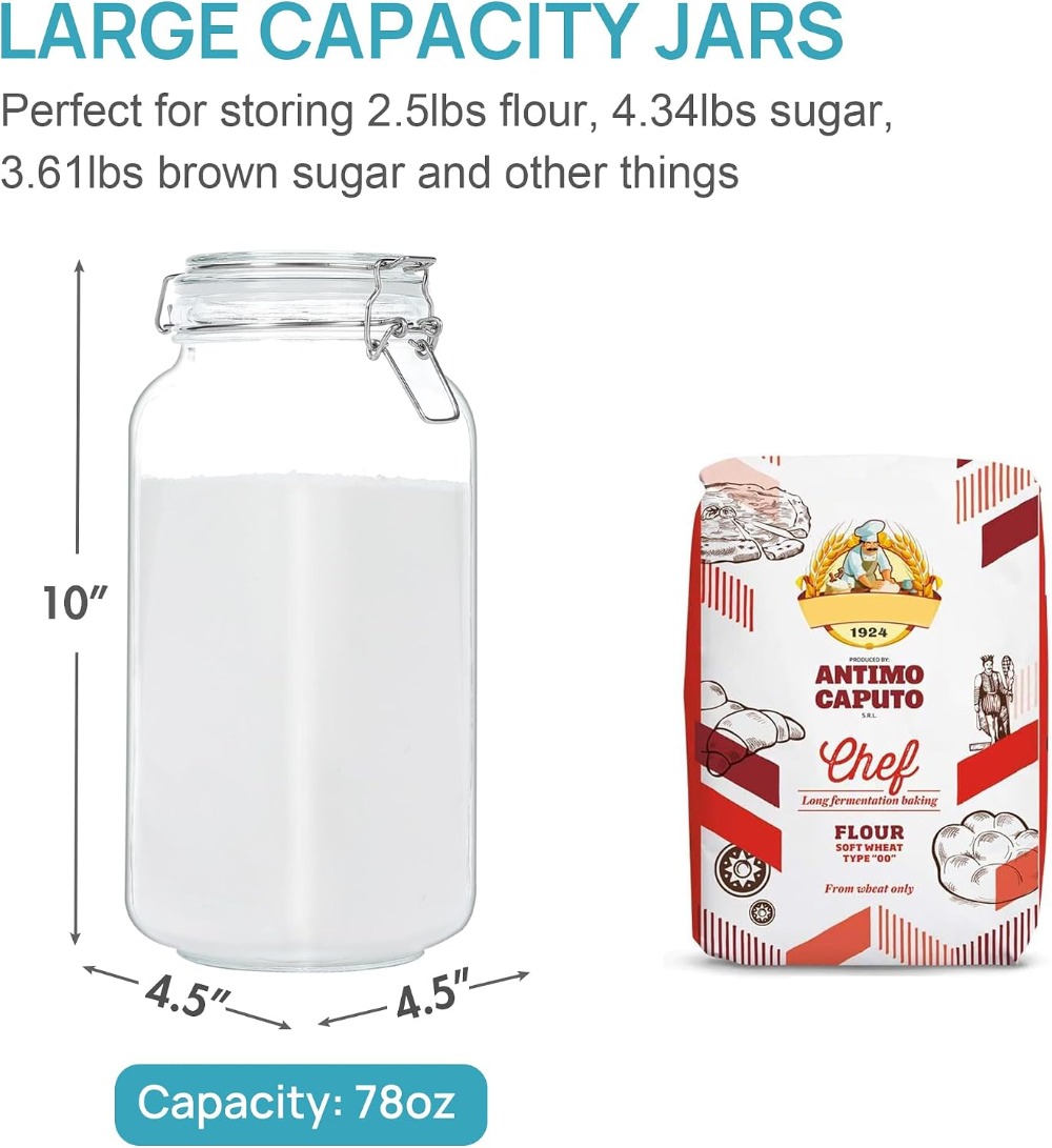 78oz Glass Food Storage Jars w - Food Storage Large のレビューと価格