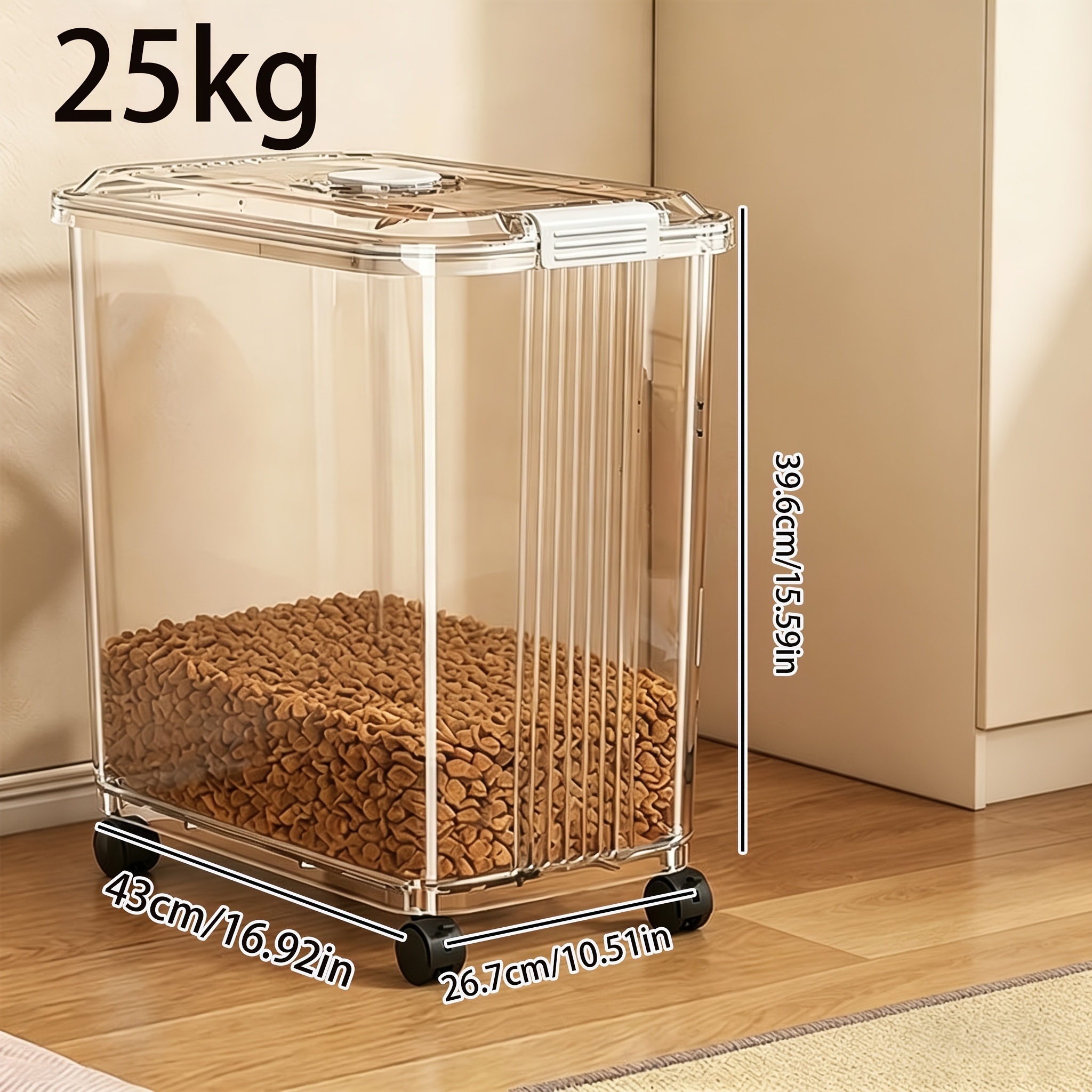 Large-Capacity Narrow-Slot Cat - Food Storage On Wheels のレビューと価格