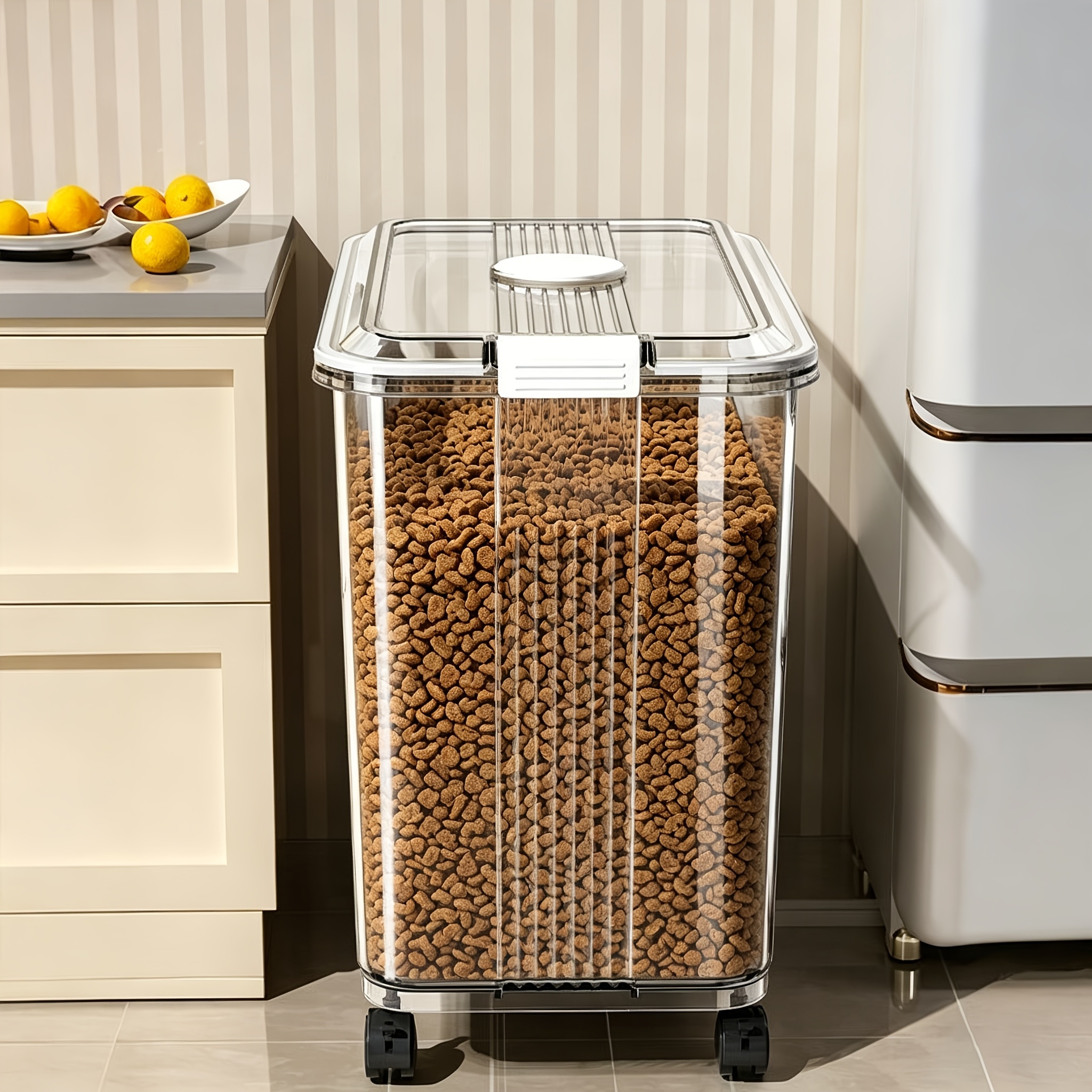 Large-Capacity Narrow-Slot Cat - Food Storage On Wheels のレビューと価格