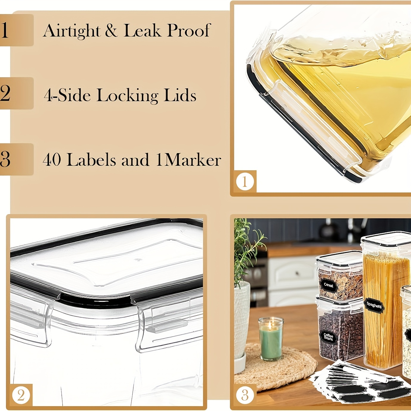 Set of 64 Airtight Food Storag - Food Storage Kitchen Container Set のレビューと価格