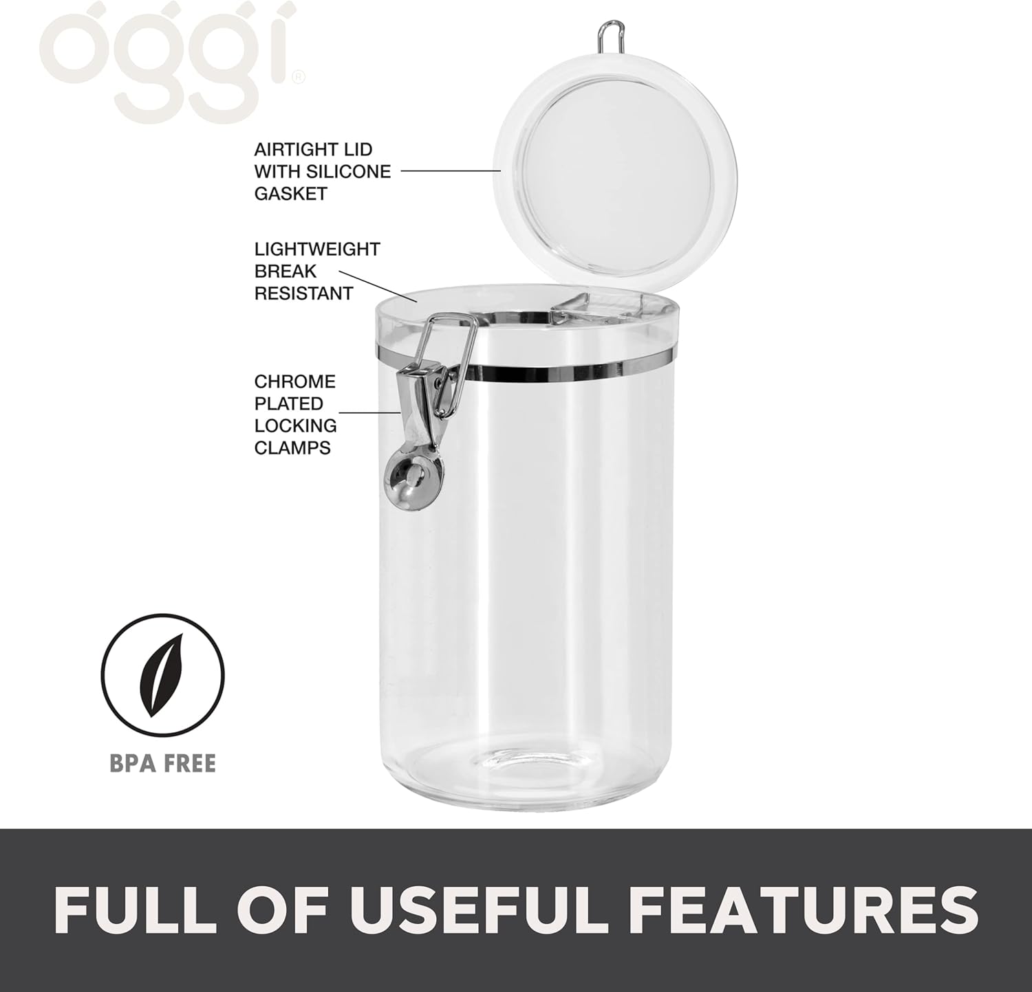 Large Clear Canister with Airt - Food Storage Large のレビューと価格