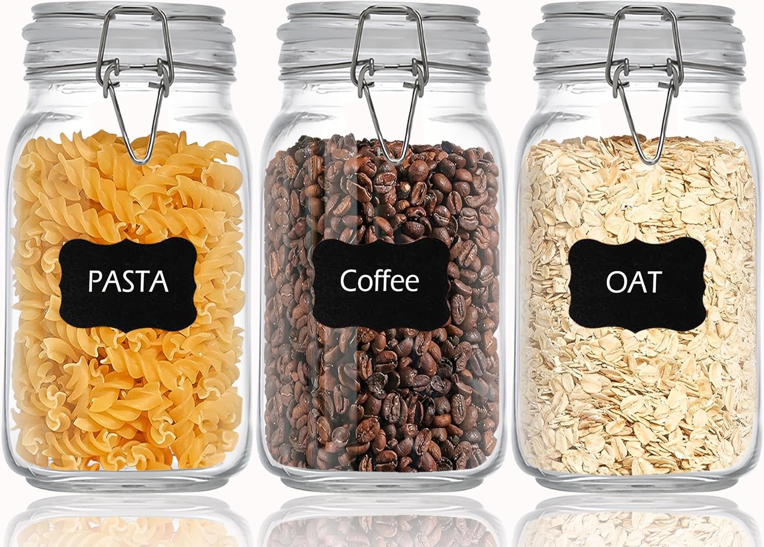 Clear Food Storage Jars 50oz S - Food Storage Jar Set のレビューと価格