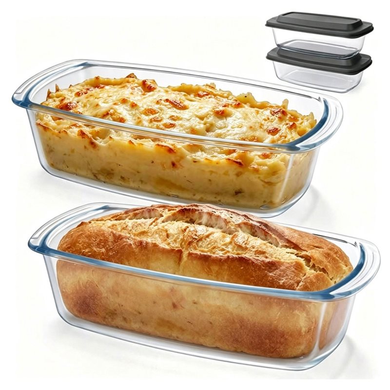 ABMR-Loaf Pan 2-Pack LARGE 7.6 - Food Storage Glass Containers Large のレビューと価格