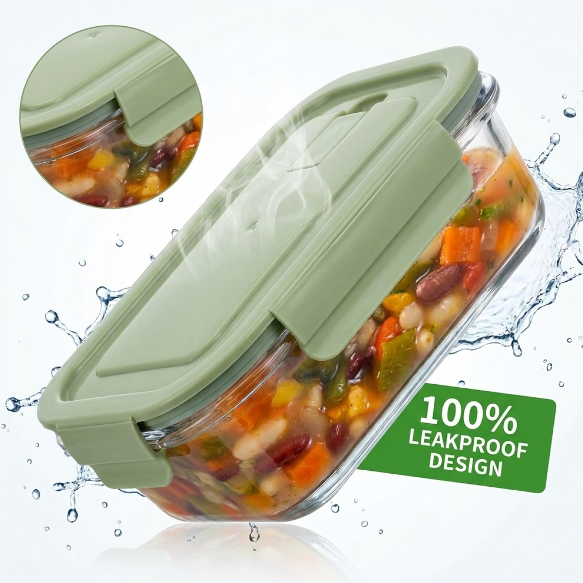 Borosilicate glass lunch box w - Glass Meal Prep Container のレビューと価格