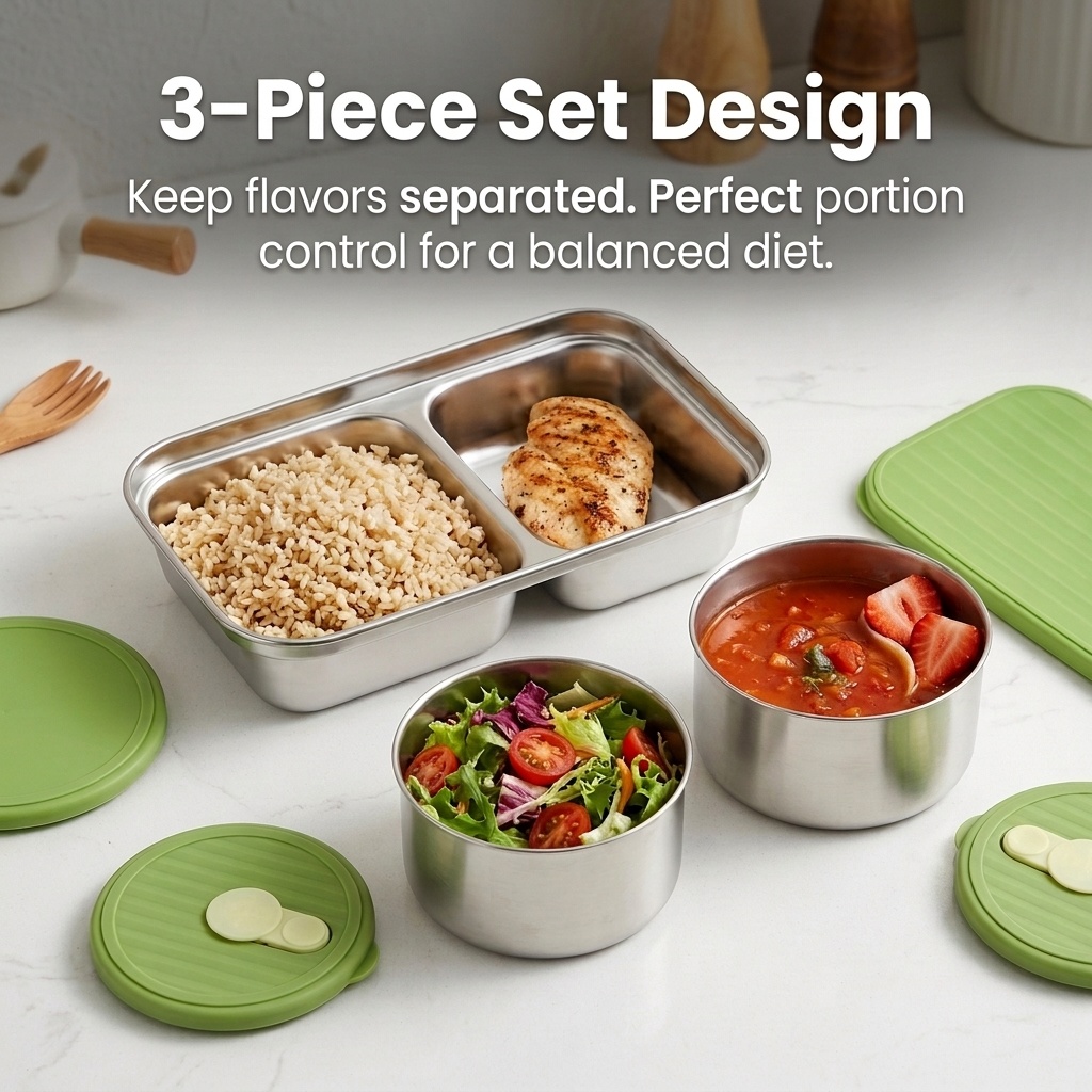 Microwave Safe 304 Stainless S - Food Storage Jar Set のレビューと価格