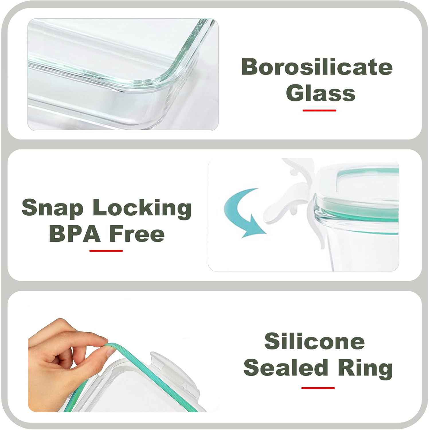 8-Pack Airtight Glass Food Sto - Glass Meal Prep Container のレビューと価格