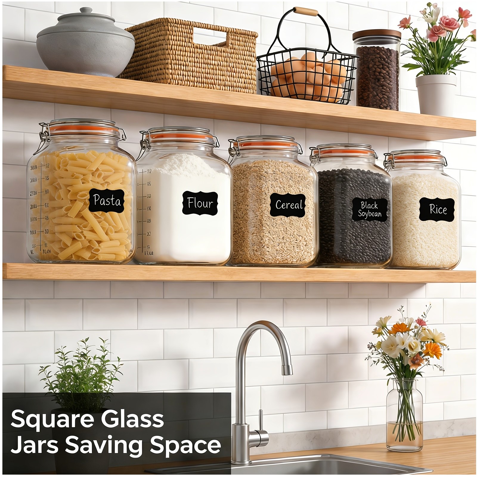 2-Pack Square 1.1-Gallon Airti - Food Storage Without Pantry のレビューと価格
