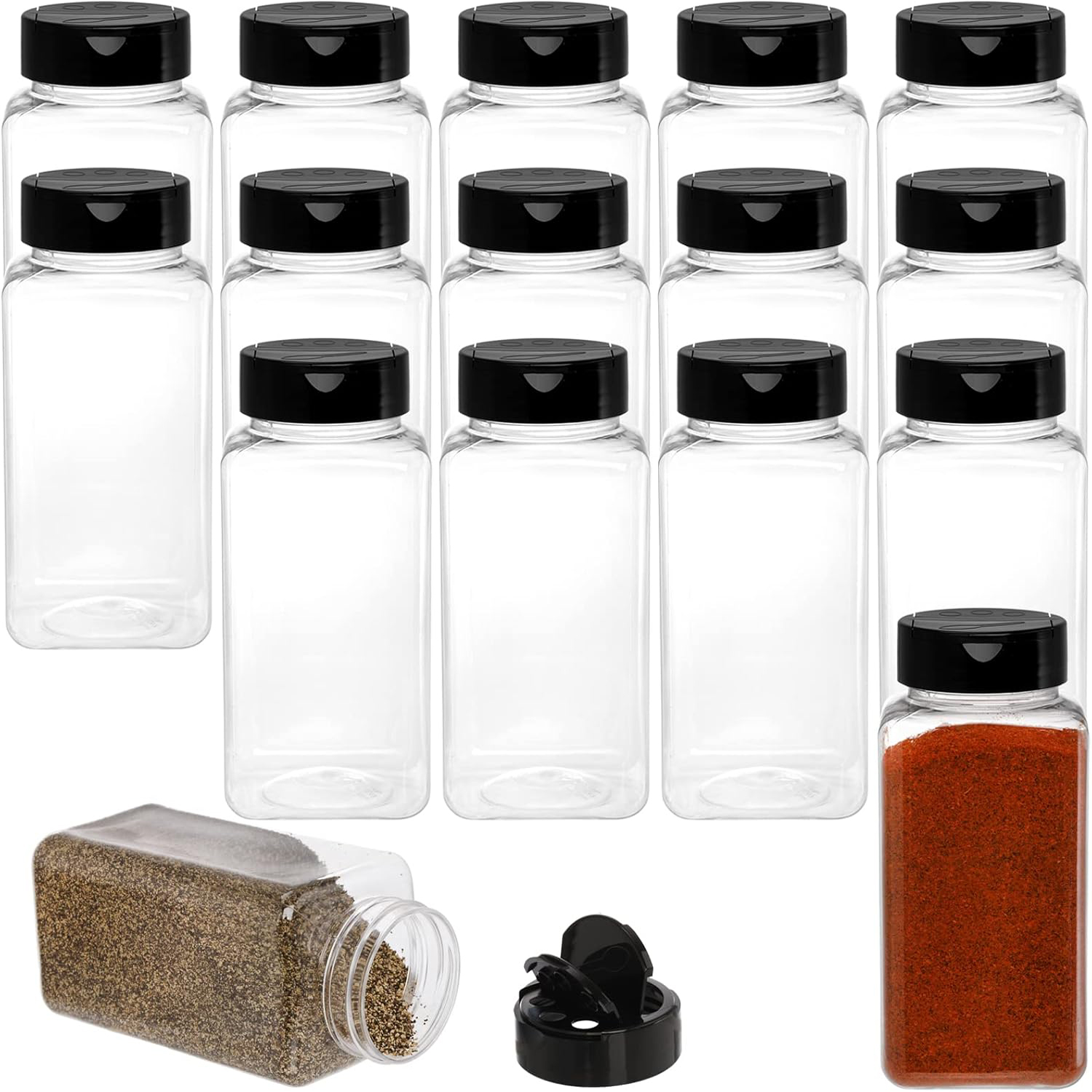 Square Large Plastic Spice Jar - Food Storage Large のレビューと価格