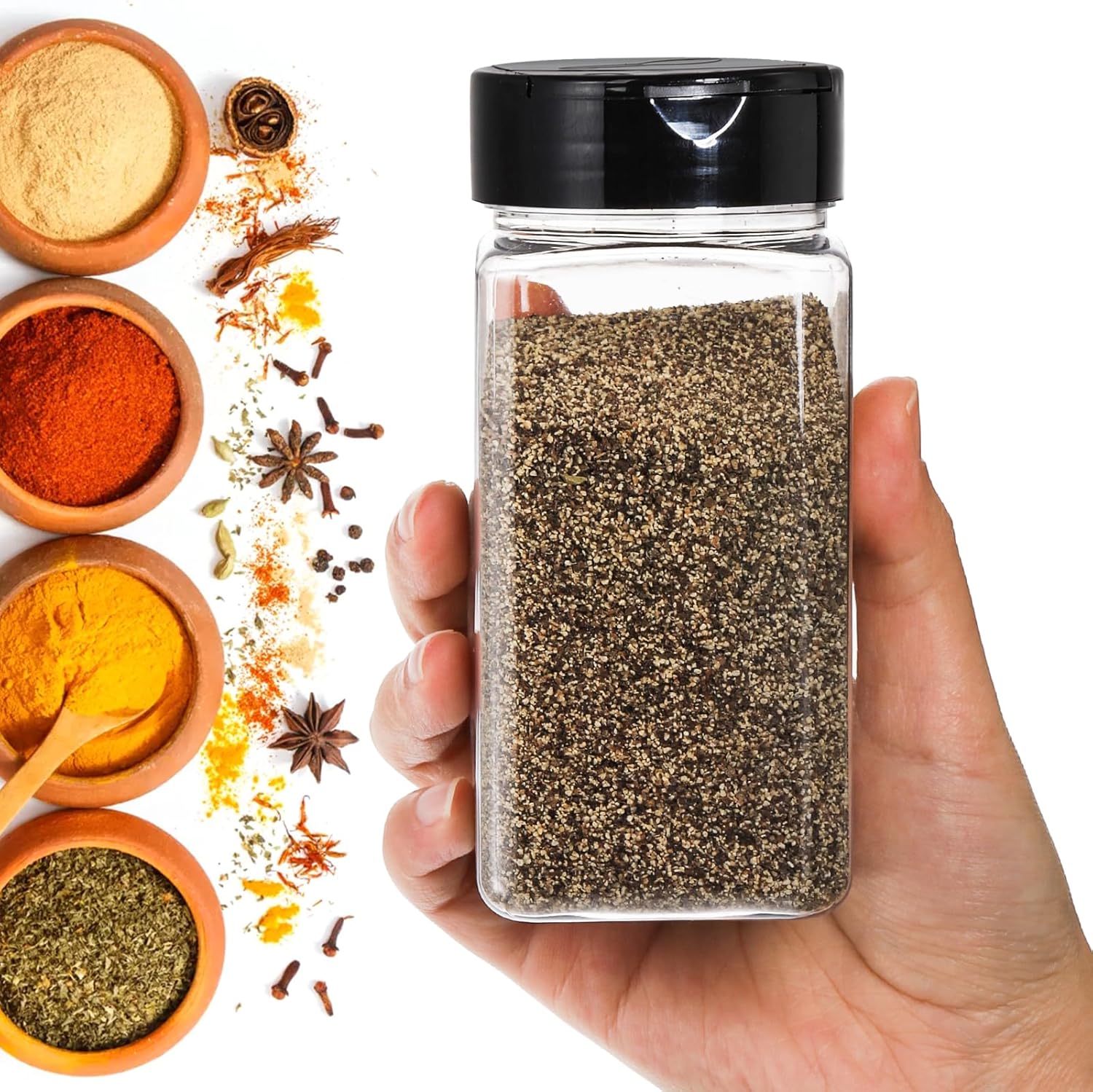 Square Large Plastic Spice Jar - Food Storage Large のレビューと価格