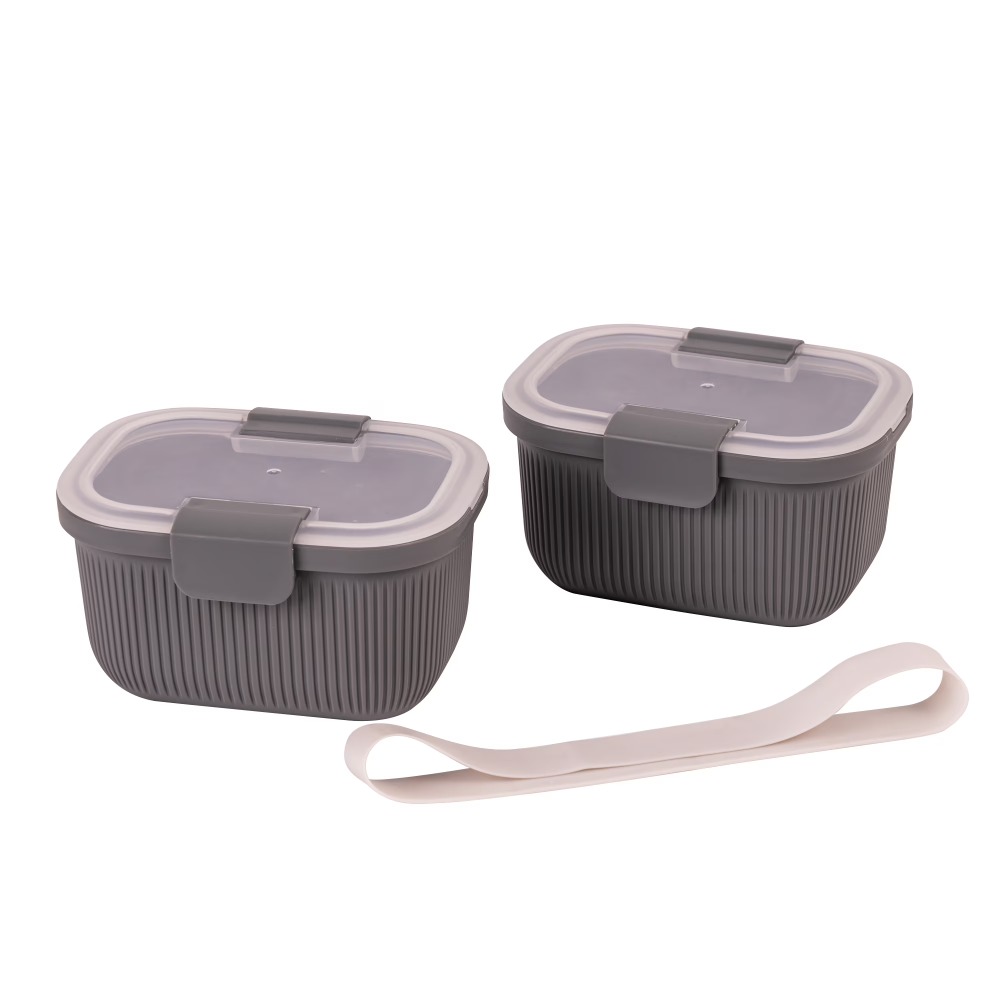 Rectangle Grey Bento Box Snack - Food Storage Meal Prep のレビューと価格