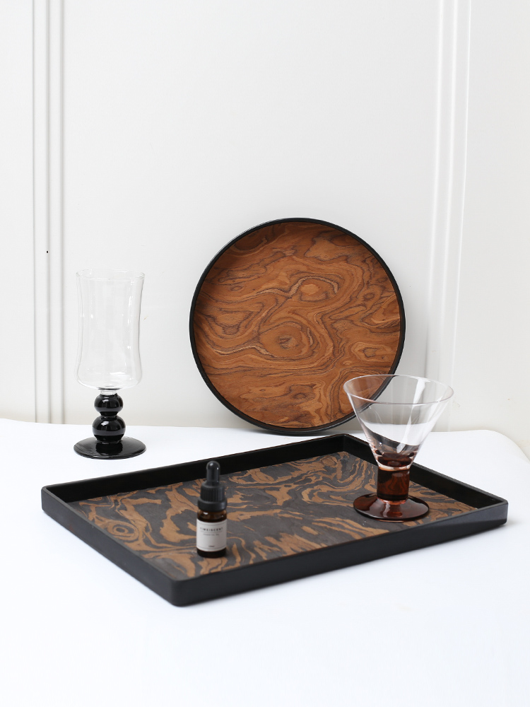 Serving Tray Natural Wood Vene - Food Storage Medieval のレビューと価格