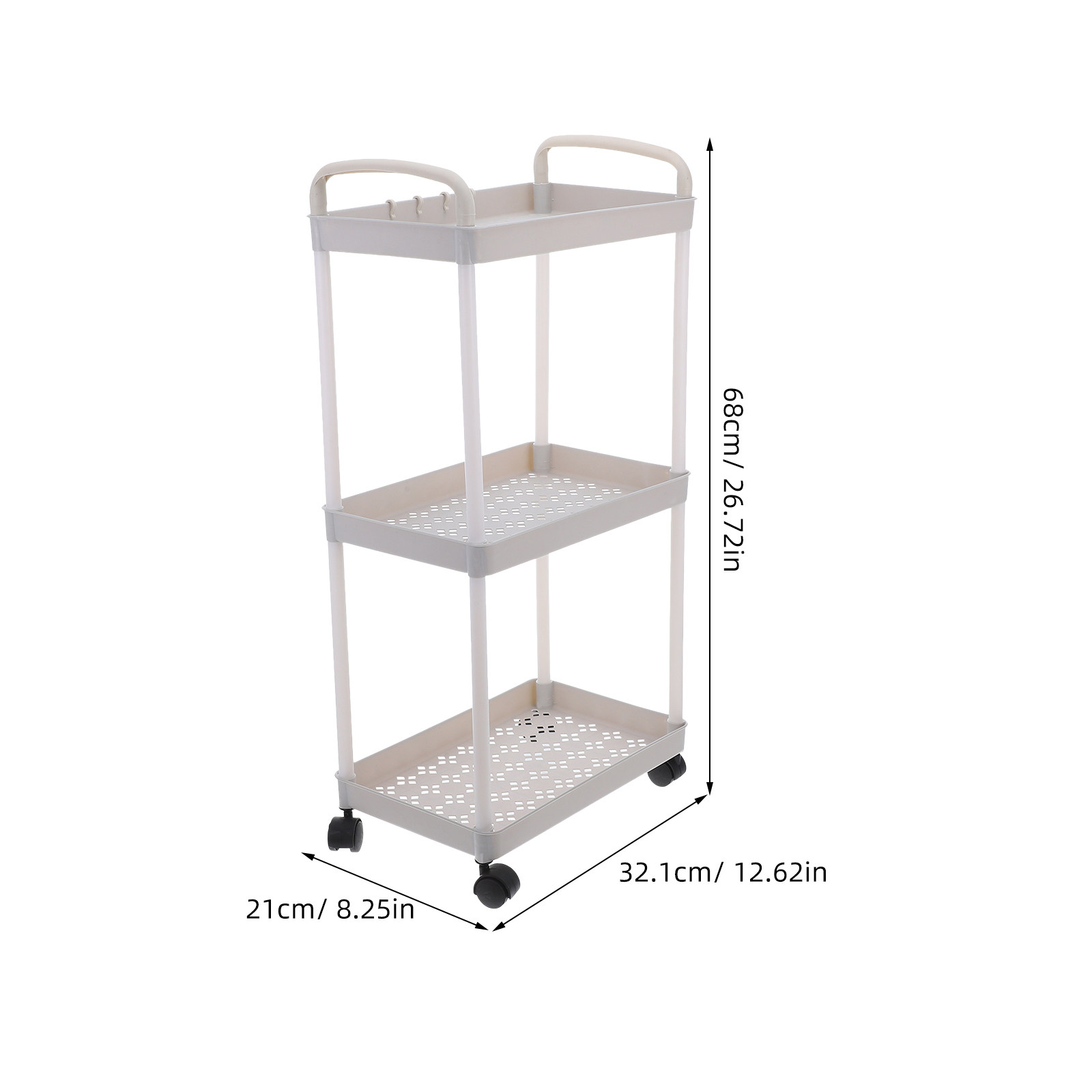 3 Tier Plastic Utility Cart on - Food Storage On Wheels のレビューと価格