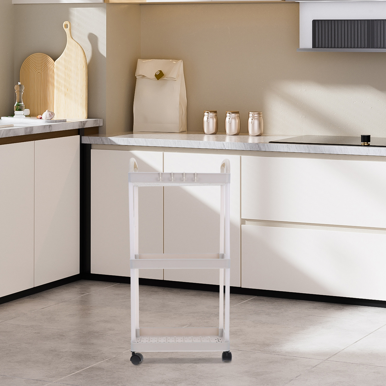3 Tier Plastic Utility Cart on - Food Storage On Wheels のレビューと価格