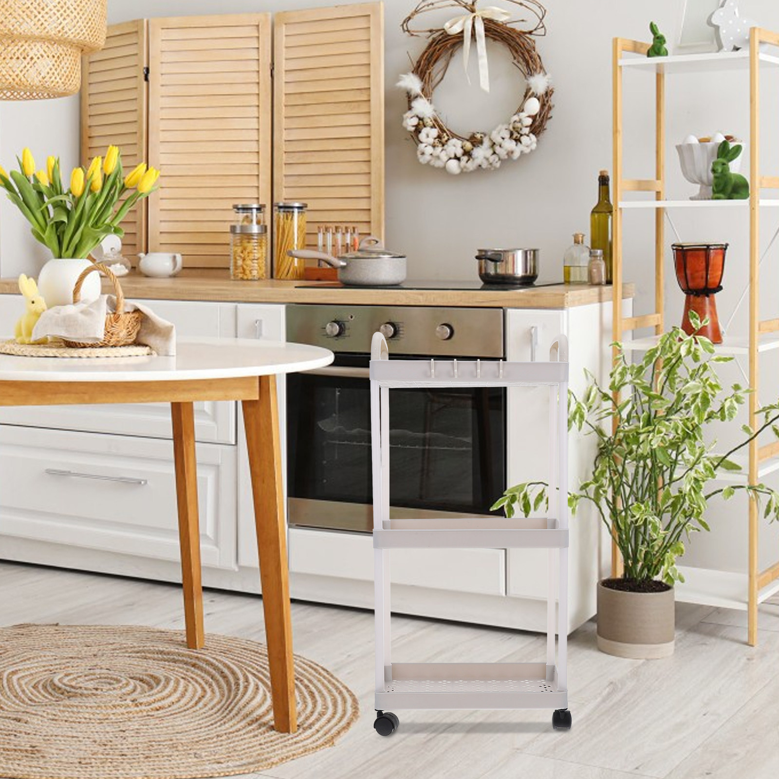 3 Tier Plastic Utility Cart on - Food Storage On Wheels のレビューと価格