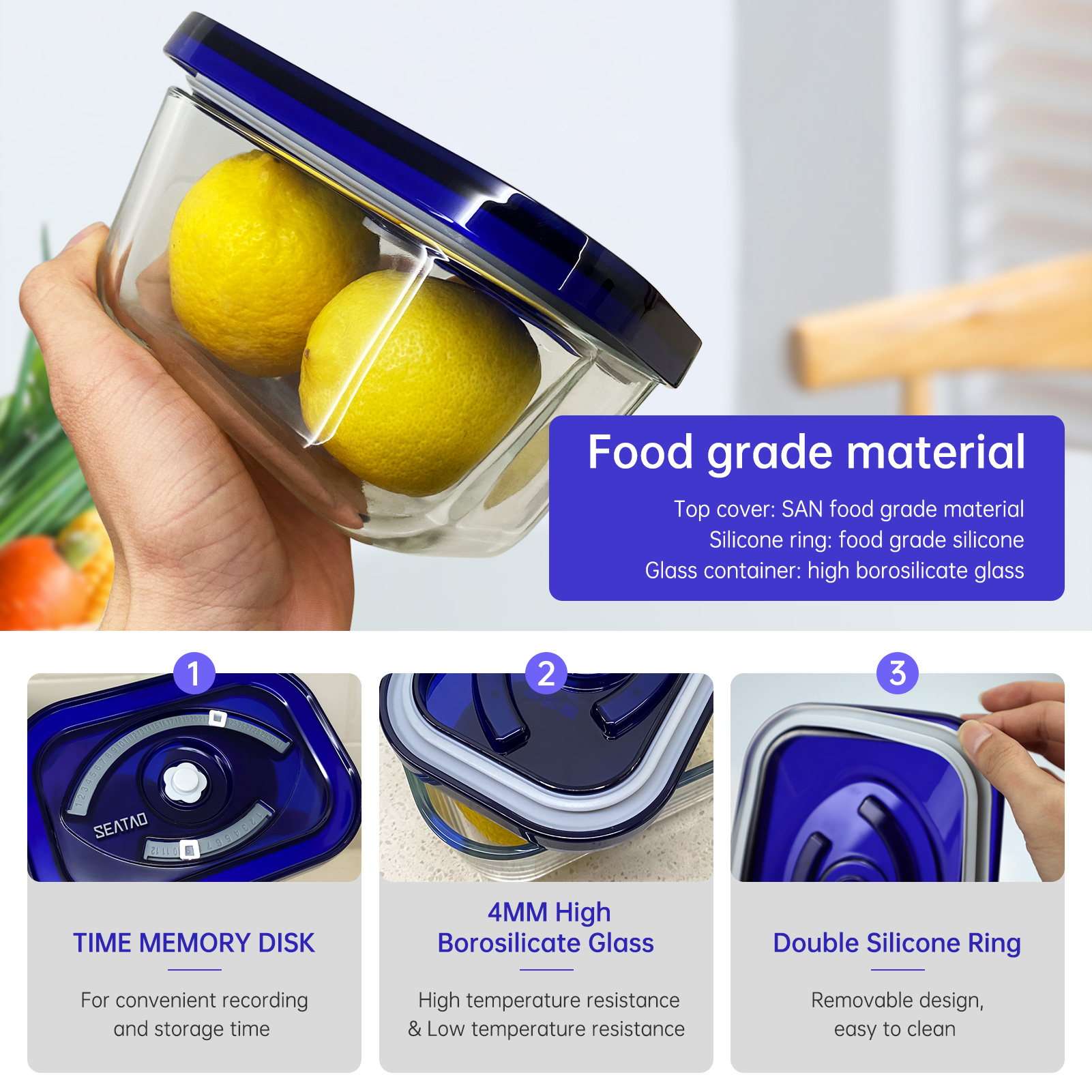 SEATAO Glass Food Storage Cont - Glass Meal Prep Container のレビューと価格